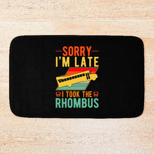 Math Teacher School Bus Driver Rhombus Bath Mats