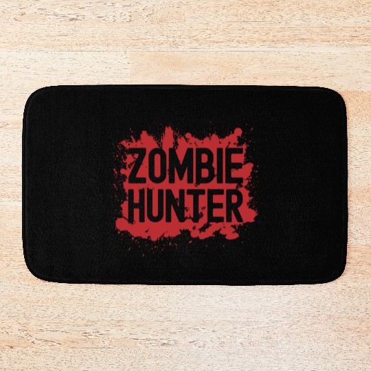 Zombie Hunter Creepy Scary Blood Splatter Zombies Bath Mats