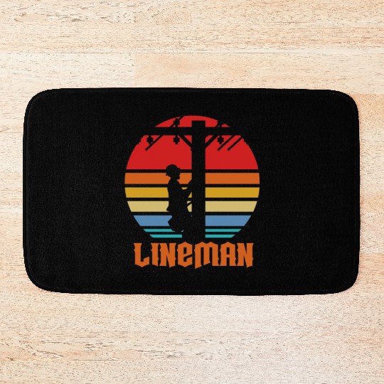 Lineman Retro Vintage Bath Mats