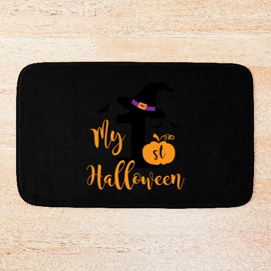 My 1st Halloween Witches Hat Newborn Birthday Bath Mats