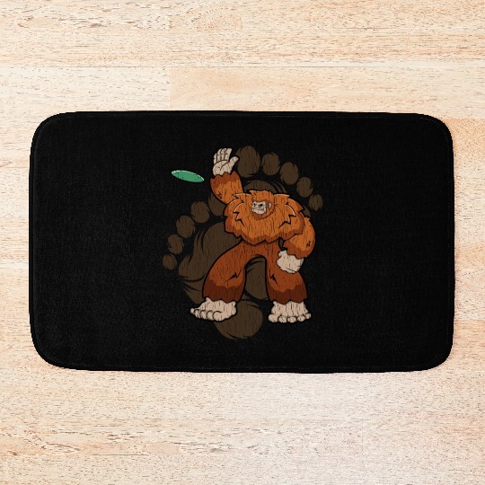 Bigfoot Disc Golf Sasquatch Throwing Disc Bath Mats