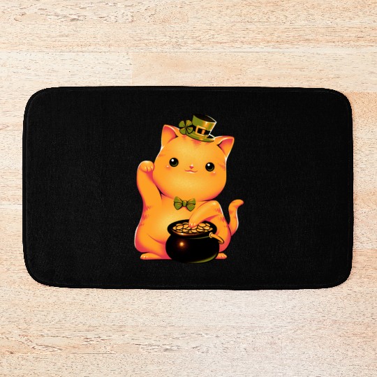 cat Irish Lucky Cat Bath Mats