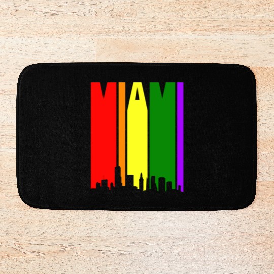 Miami Gay Pride Rainbow Bath Mats