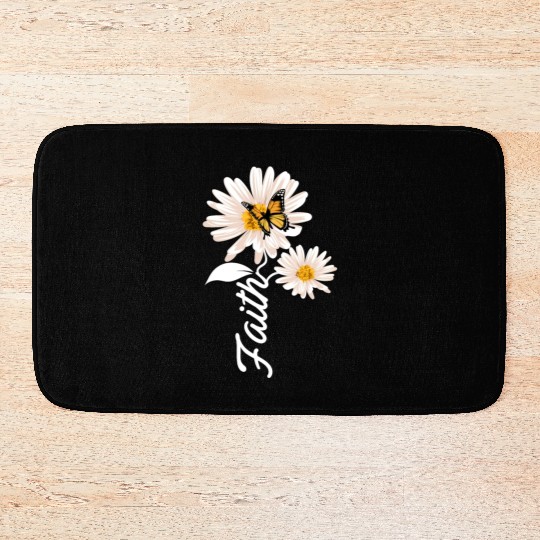 Christian Gardener Butterfly Faith Daisy Bath Mats