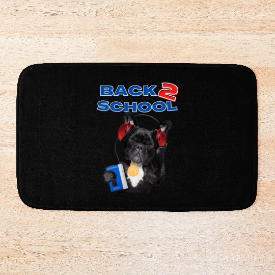 FRENCH BULLDOG BACK 2 SCHOOL aka BACK TO SCHOOL Bath Mats