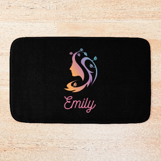 Emily Name Epic Feminine Woman, Girl, Lady, Wife Bath Mats
