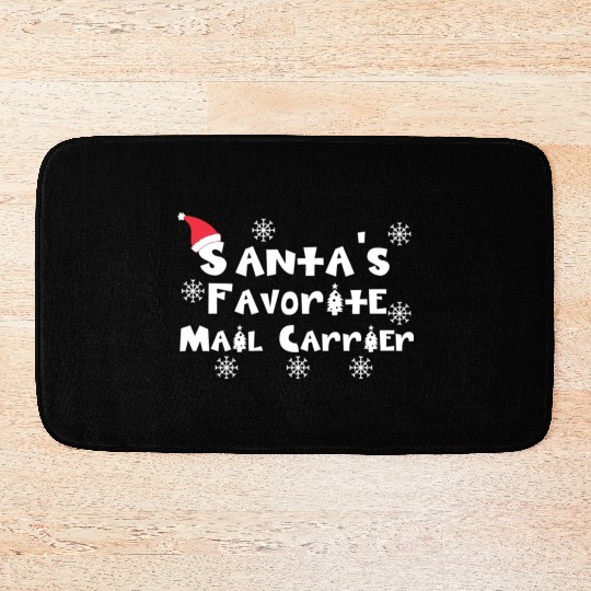 Santa'S Favorite Mail Carrier Christmas Postal Wor Bath Mats