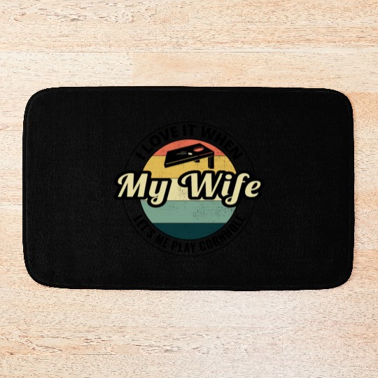 Cornhole Bean Bag Toss Lawn Game Husband Wife Bath Mats