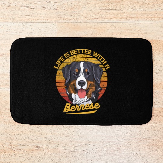 Bernese Mountain Dog Lover Cartoon Bath Mats