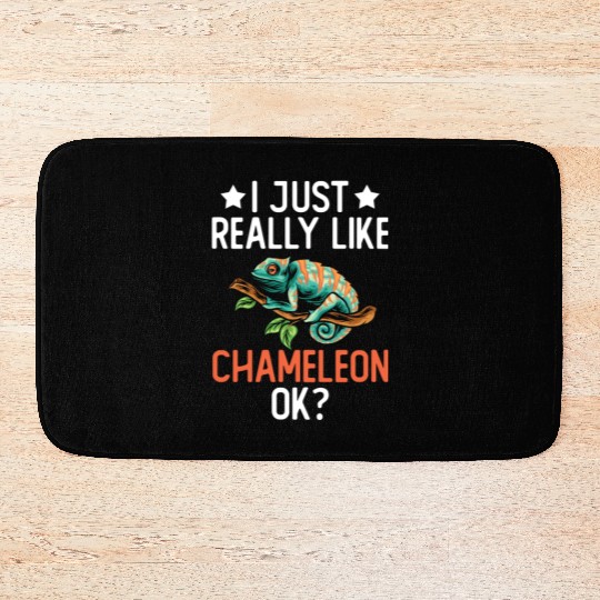 I Just Really Like Chameleon Lizard Reptile Pet Bath Mats