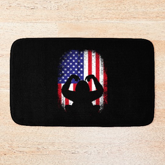 4th Of July American Flag Patriotic Orangutan Bath Mats