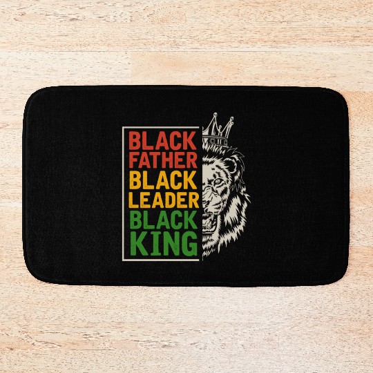Black Dad Men Afro Lion African Daddy Bath Mats
