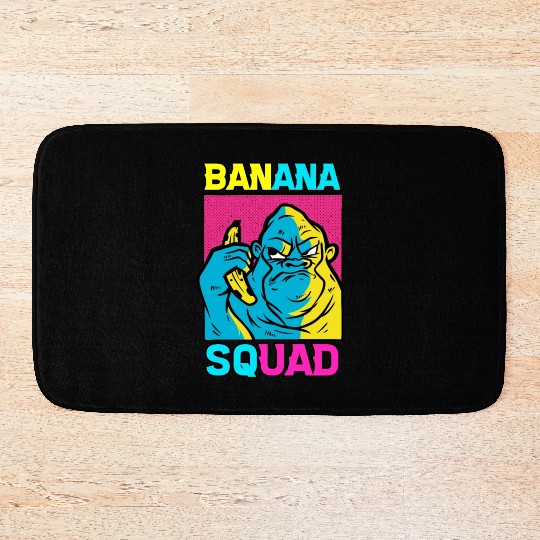 Cool Banana Squad Fruit Lover Kids Monkey Gorilla Bath Mats