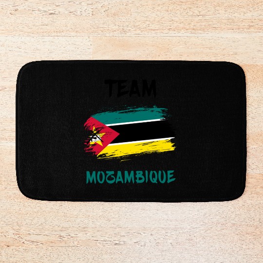 Team Mozambique flags design Bath Mats
