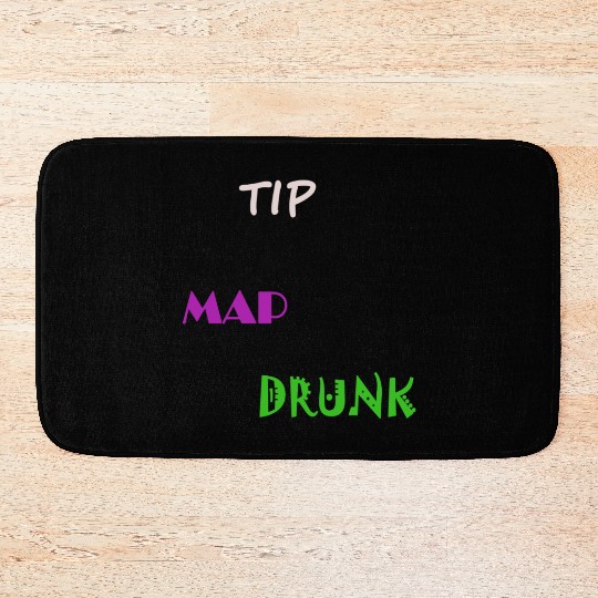 Tip Map Drunk Bath Mats