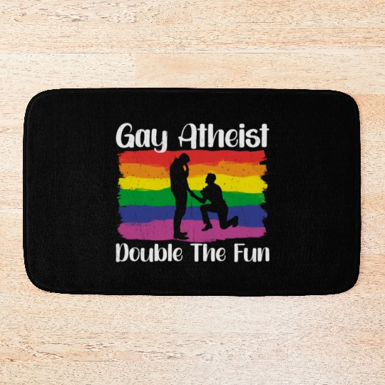 Gay LGBTQ Atheist Atheism Anti Religion Securalism Bath Mats