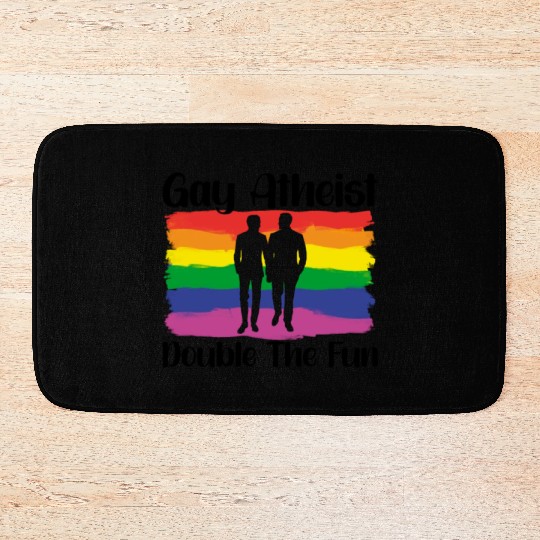 Gay LGBTQ Atheist Atheism Anti Religion Securalism Bath Mats