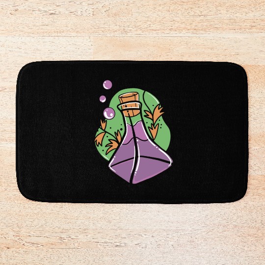 A glass of purple poison with Fall leaves Bath Mats