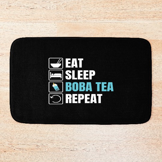 Bubble Tea Inspired Design For A Boba Tea Lover Bath Mats