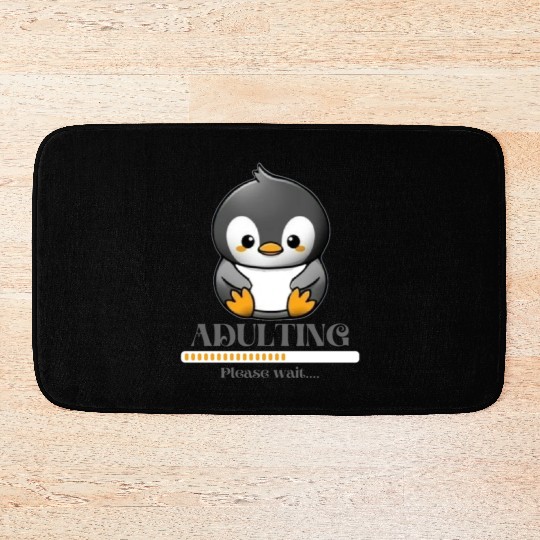 Little penguin adulting Bath Mats