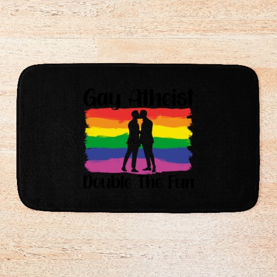 Gay LGBTQ Atheist Atheism Anti Religion Securalism Bath Mats
