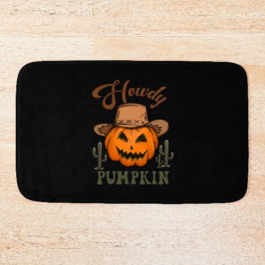 Fun Halloween Designs Howdy Pumpkin Bath Mats