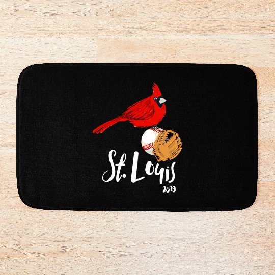 Saint Louis Red Cardinal 2019 Bird Player Bath Mats