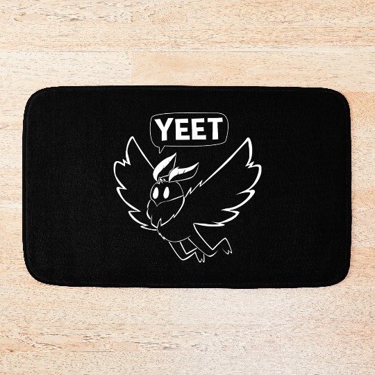 Mothman Yeet Cryptid Lover Funny Mothman Bath Mats