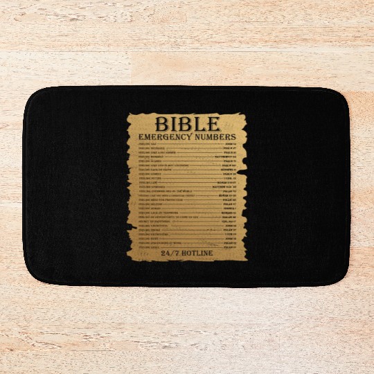 Funny Bible Emergency Number Jesus Christian Bath Mats