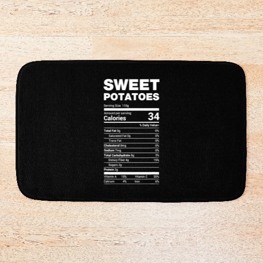Sweet Potato Nutrition Funny Lazy Matching Bath Mats