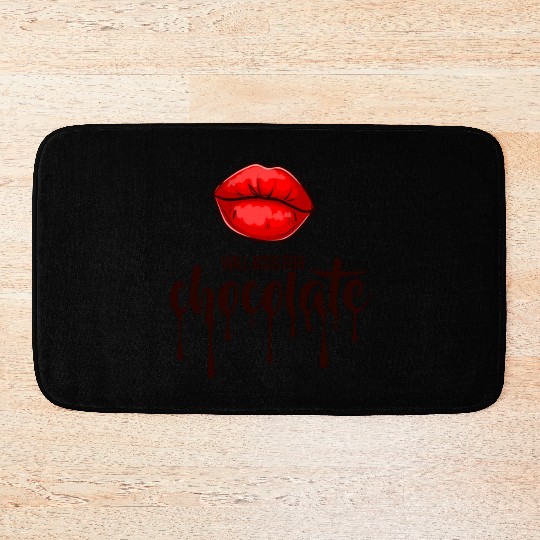 Will kiss for chocolate Bath Mats