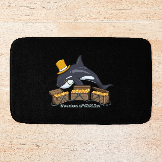 Bitcoin lover whale BTC logo Crypto lover Hodl Bath Mats