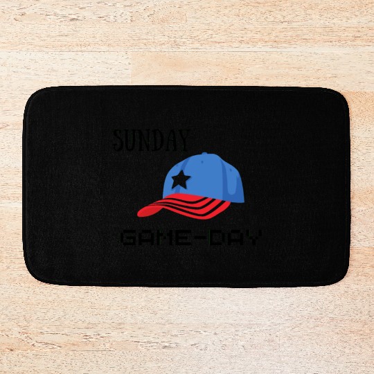 GAME Day Sunday Cute on Holiday Bath Mats