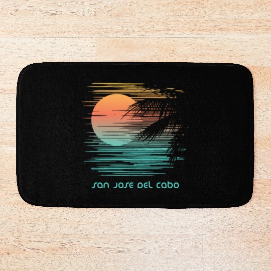 Artistic San Jose Del Cabo Mexico Palm Tree Bath Mats