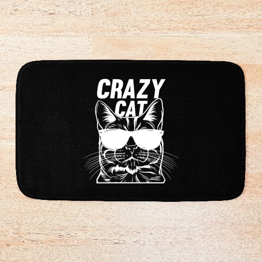 Cat Owner Cat Lover Funny Cat Meme I Crazy Cat Bath Mats