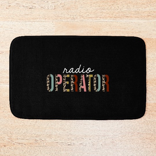 Radio Operator Leopard Print Funny Gift Bath Mats