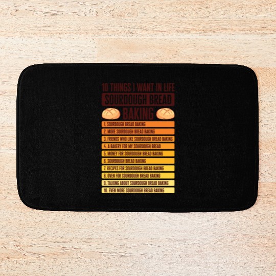Sourdough Bread Baking Foodie Baker Cooking Bath Mats