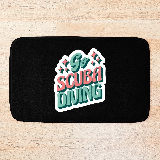 go scuba diving Bath Mats