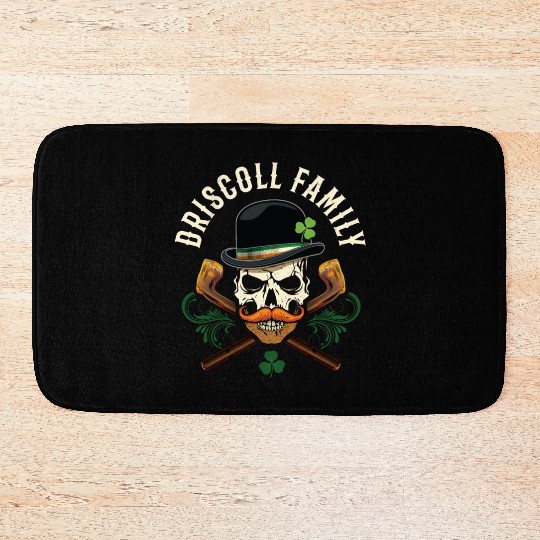 Driscoll Family Irish Skull with Shillelagh and Bath Mats