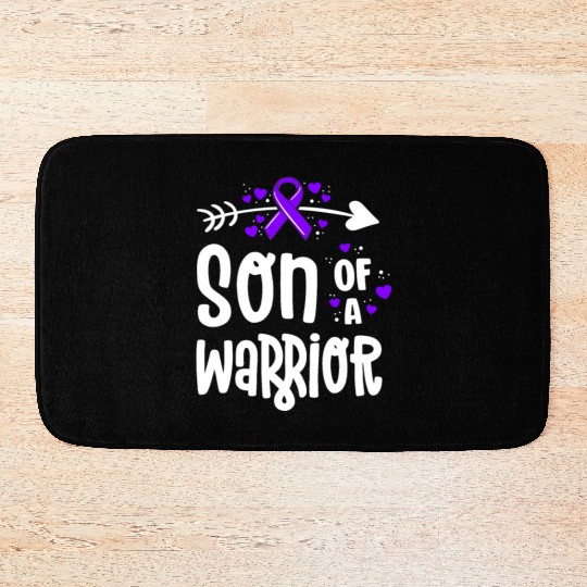 Son Of A Warrior Hodgkins Lymphoma Cancer Bath Mats