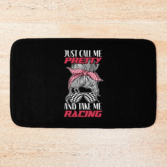 Racing Race Sunglasses Girl Just Bath Mats