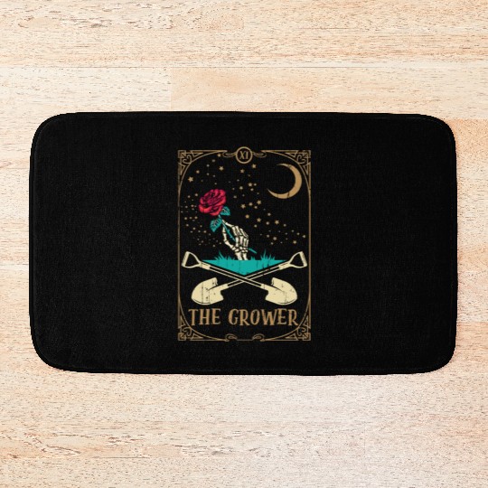 Rose Tarot Card Occult Club Gothic Grower Bath Mats