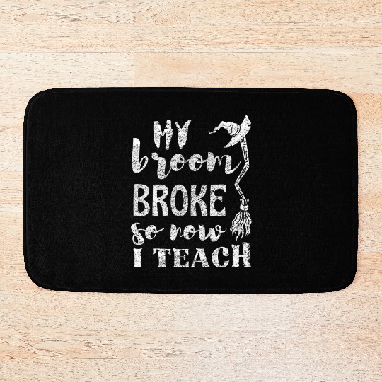 Witch Broom Hat Halloween Teacher Bath Mats
