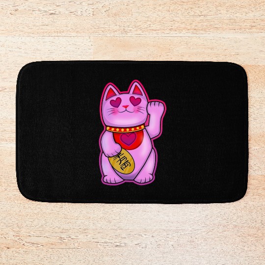 Cute Maneki Neko Romance Cat Bath Mats