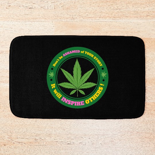 Drug Addiction Recovery AA Sober Sobriety Cannabis Bath Mats