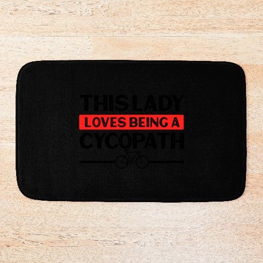 Funny Lady Cycling Riders Cyclist Bicycle Bath Mats