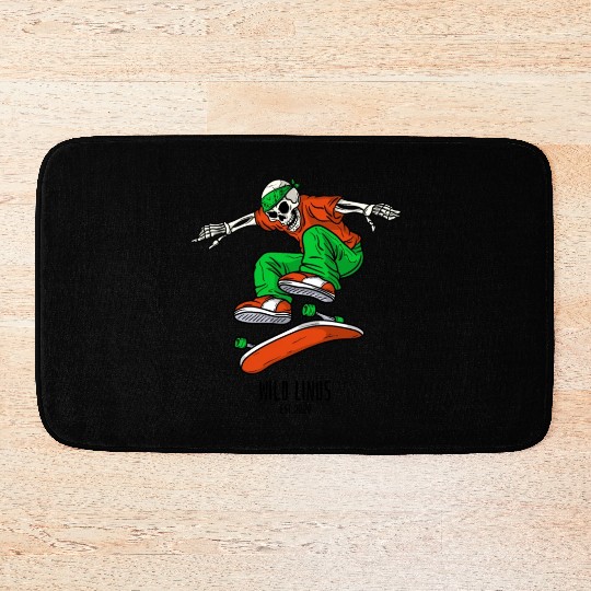 Skating Skull by Wild Linus Germany Bath Mats