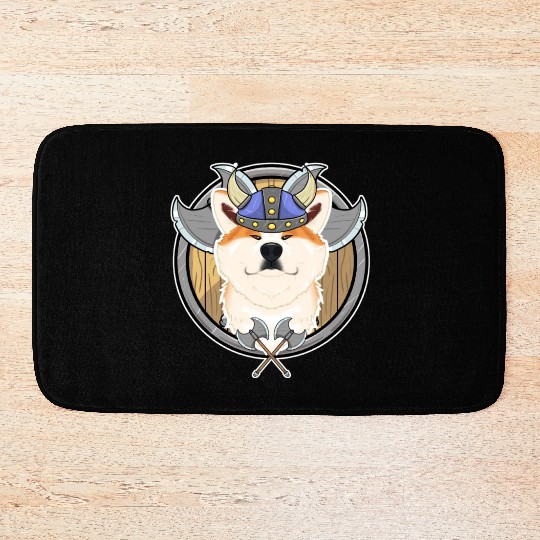 Akita Inu I Valhalla I Viking Bath Mats