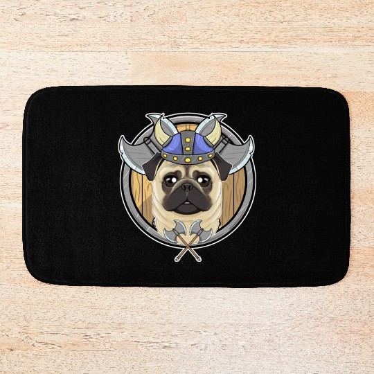 Pug I Valhalla I Viking Bath Mats