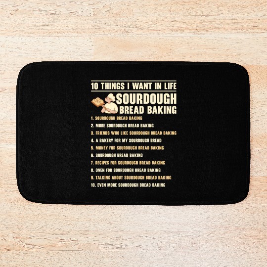 Sourdough Bread Baking Foodie Baker Cooking Bath Mats